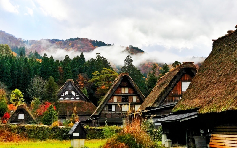japan, houses, Mountains, Download 3840x2400 japan, 4K, shirakawa backgrounds, trees