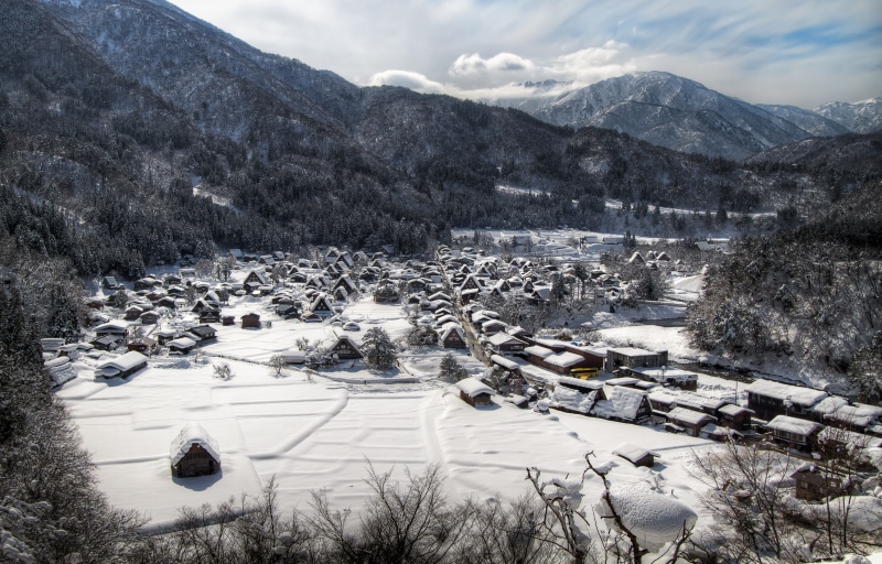 5K, Village, Winter, Mountain, Man Made, Shirakawa, Gifu Prefecture, Japan