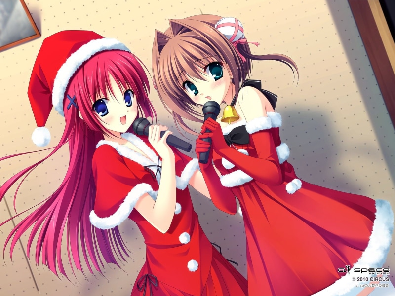 capo, christmas, Natsuki, asakura, Shirakawa, 720P, hat, Santa, Costume, da, Yume, Kotori, Girls, Tanihara