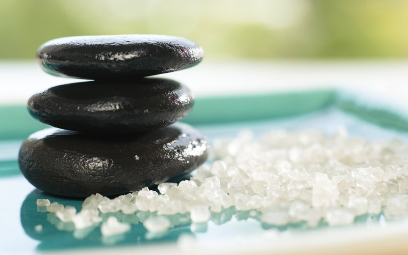 rock, 1080P, crystal, depth of field, stones, zen, zen garden, love