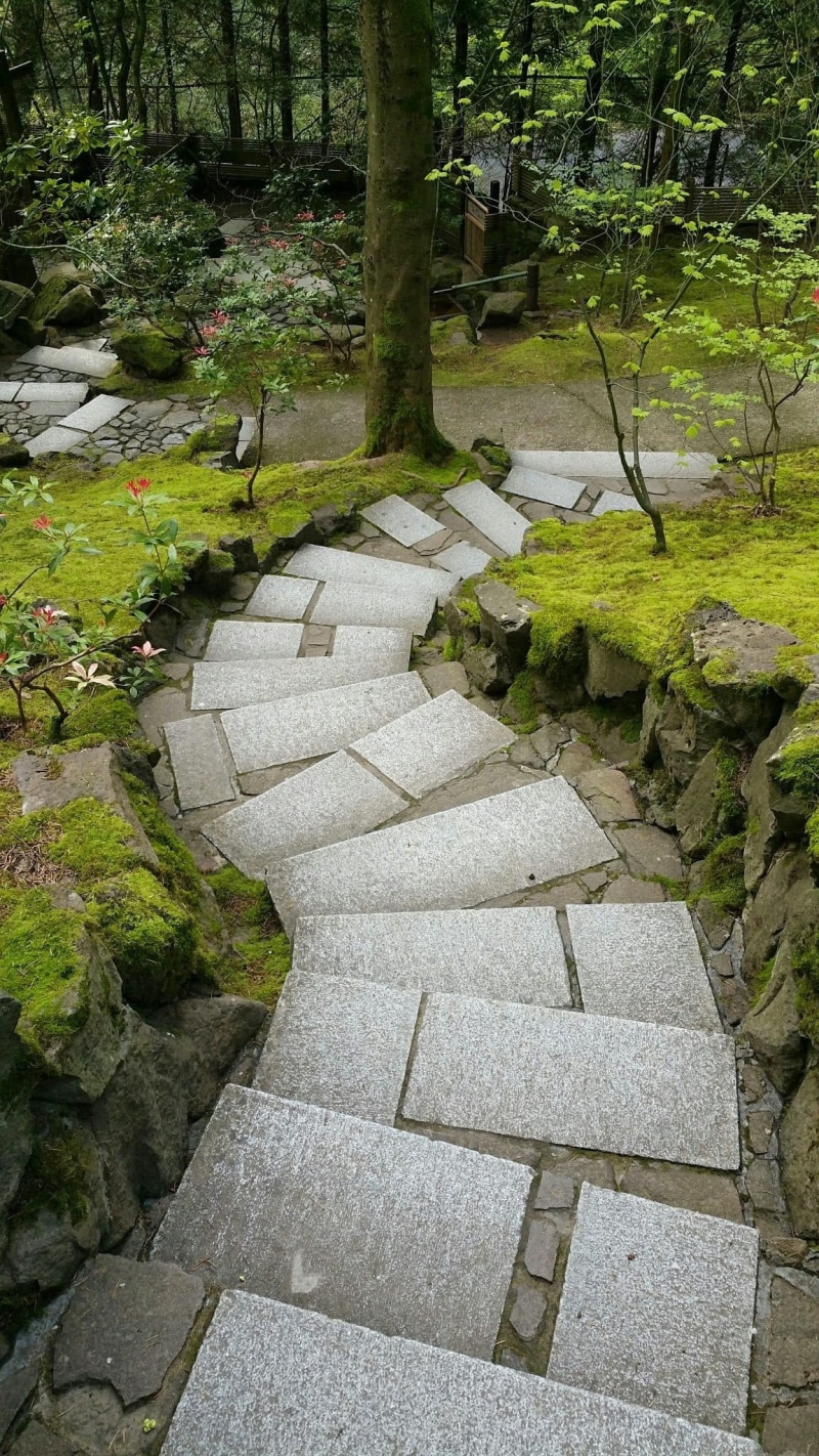 stone - object, steps and staircases, park - man made space, japanese garden, plant, garden path, path, culture, stone, zen, stepping stone, rock, staircase
