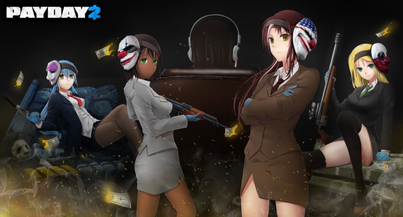 young adult, anime, women, night, clothing, leisure activity, real people, standing, teenager, day, 720P, people, suit, Payday 2, men, fashion