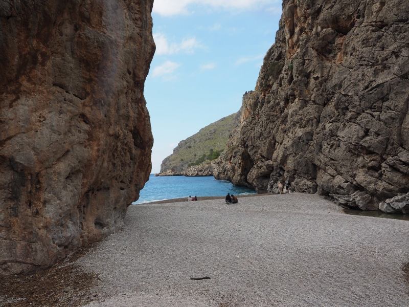 scenics - nature, day, sa calobra, outdoors, pebble beach, 4K, formation, non-urban scene, water, no people, nature, sea bay, rock - object, sea, bay of sa calobra