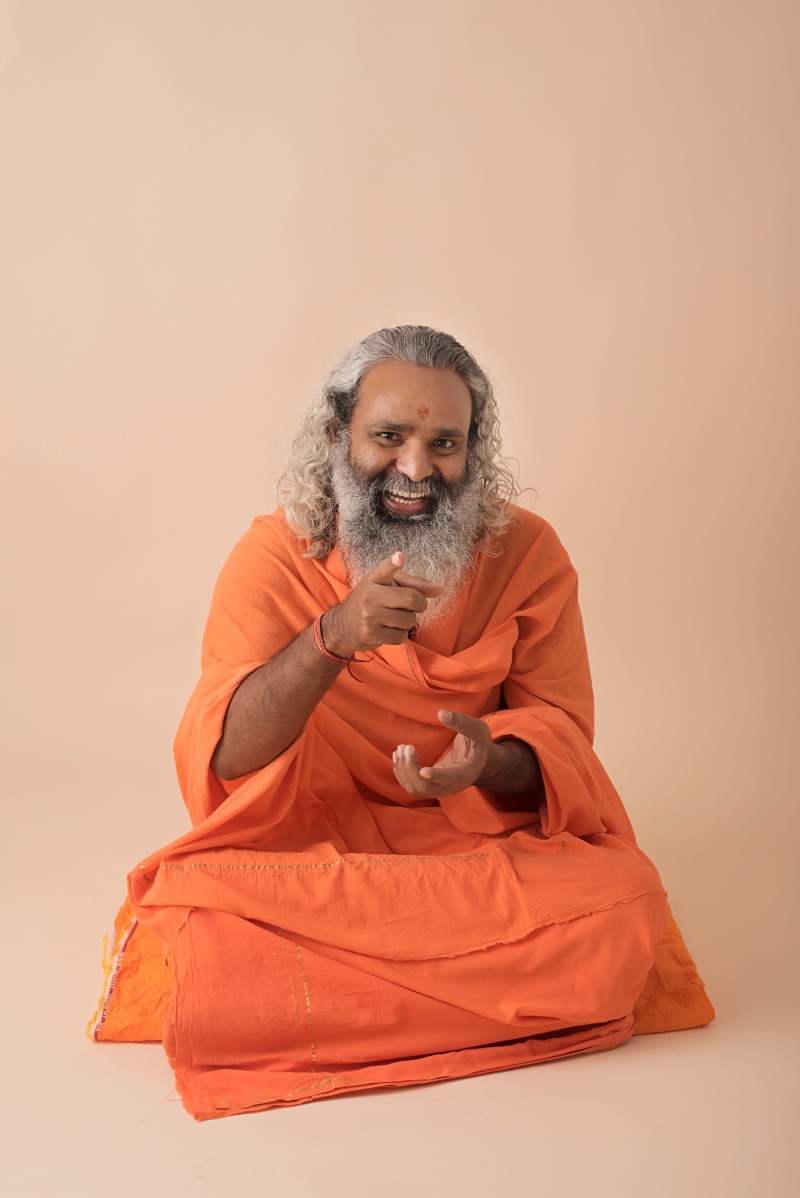 colored background, child, one person, ama, trust, looking at camera, traditional, himalayas, yoga, swami, master, emotion, front view, saraswati, studio shot
