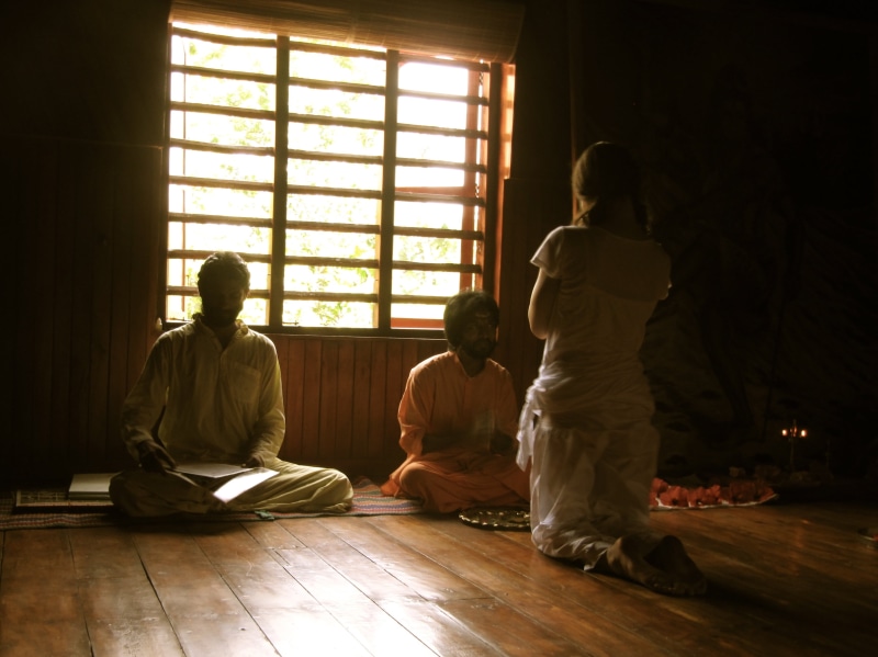 full length, flooring, spirituality, monk, floor, kneeling, cross-legged, lifestyles, nature, religion, spiritual, swami, yoga, people, home interior, ayurveda