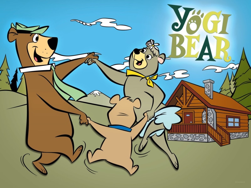 people, cloud - sky, mammal, cartoon, animal wildlife, Yogi Bear, architecture, sky, 1080P, outdoors, music, emotion, celebration, water, nature, vertebrate