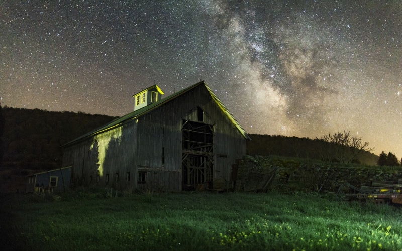 Night, 1080P, The barn, Zvezdnoe the sky