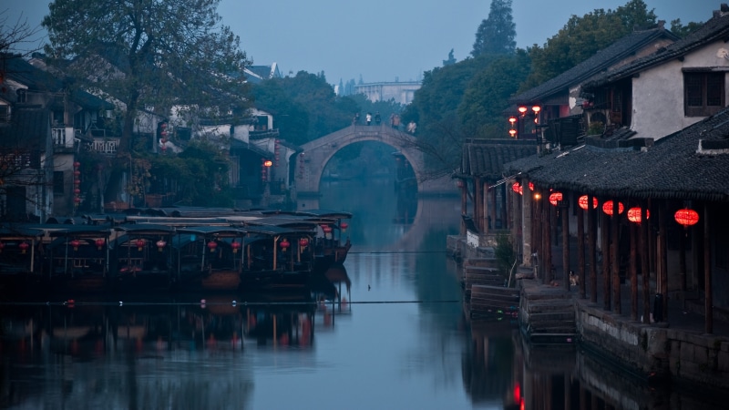 no people, cottage, floating, building, water, infrastructure, river, transportation, built structure, connection, architecture, alley, lantern, reflection