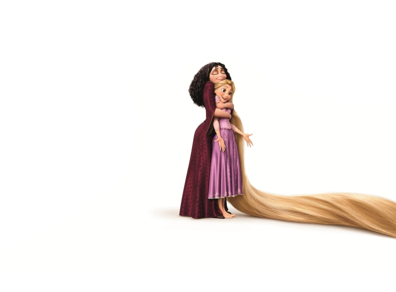 mother, one person, young adult, beautiful woman, looking, 2K, full length, long hair, standing, mother gothel and rapunzel tangled, hairstyle, clothing