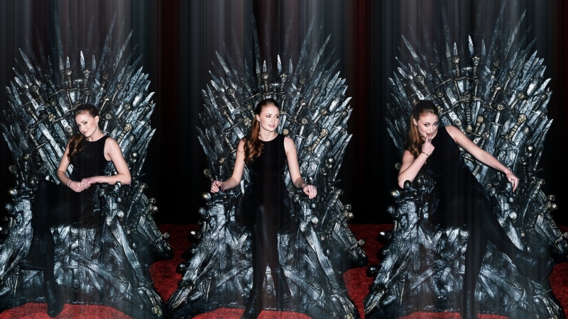 1080P, Sophie Turner, Game of Thrones, women, Iron Throne, collage
