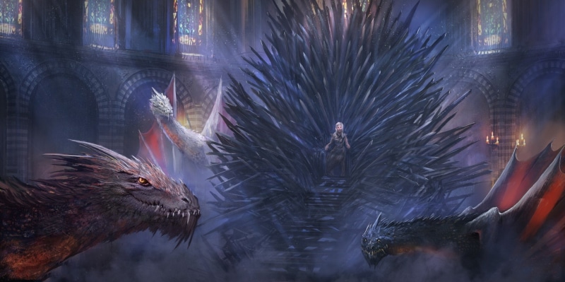 1080P, fantasy art, Game of Thrones, Iron Throne, Daenerys Targaryen