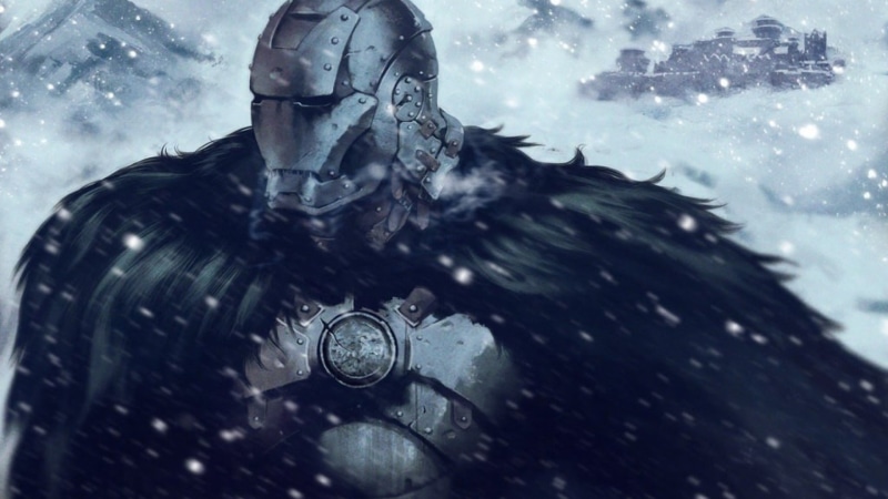 Game of Thrones, fantasy art, Iron Man, House Stark, 1080P, crossover, snow