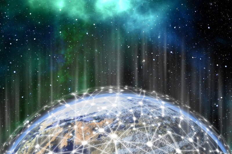 digitization, abstract, communication, block chain, earth, digital, 5K, global, network, star - space, nature, digital composite, lens flare, light - natural phenomenon