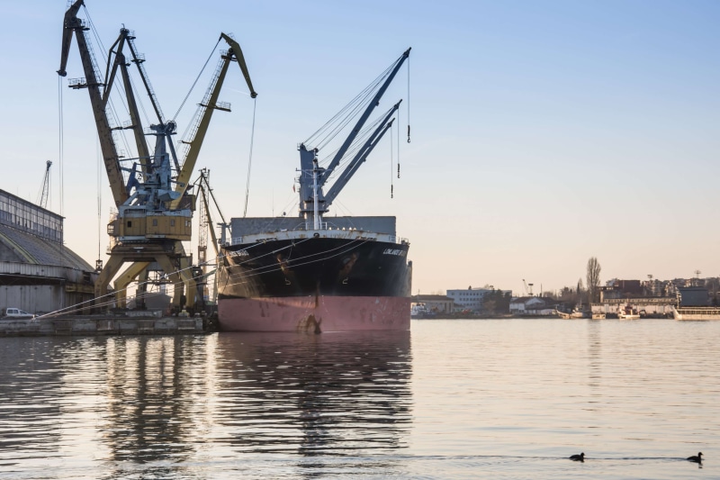 import, crane - construction machinery, cargo, shipping, transportation, architecture, 4K, loading, clear sky, construction equipment, crane, water, industrial