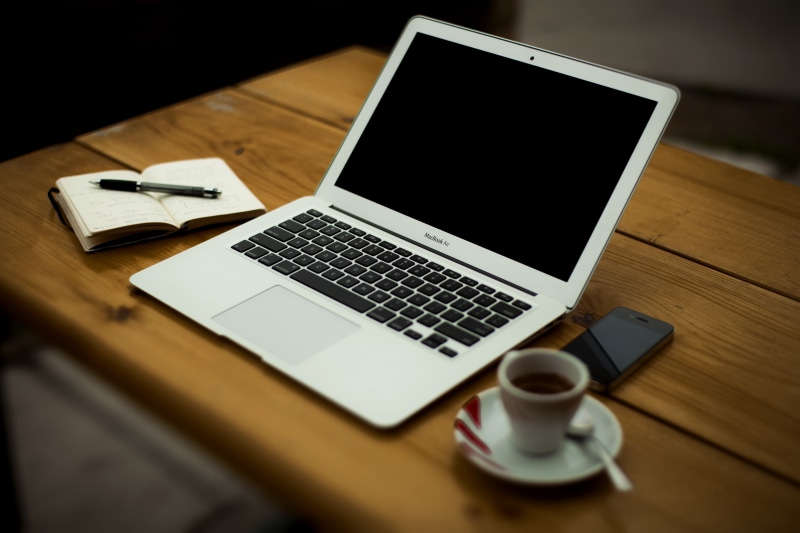 connection, crockery, home office, office, drink, refreshment, office job, blogging, communication, blank, furniture, iphone, cup, no people, working, macbook air