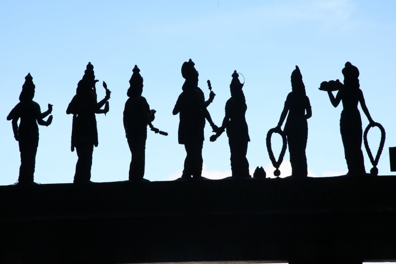 adult, Kuala Lumpur, real people, silhouette, Malaysia, day, group of people, low angle view, outdoors, women, people, group, men, sky, clear sky, Batu Caves