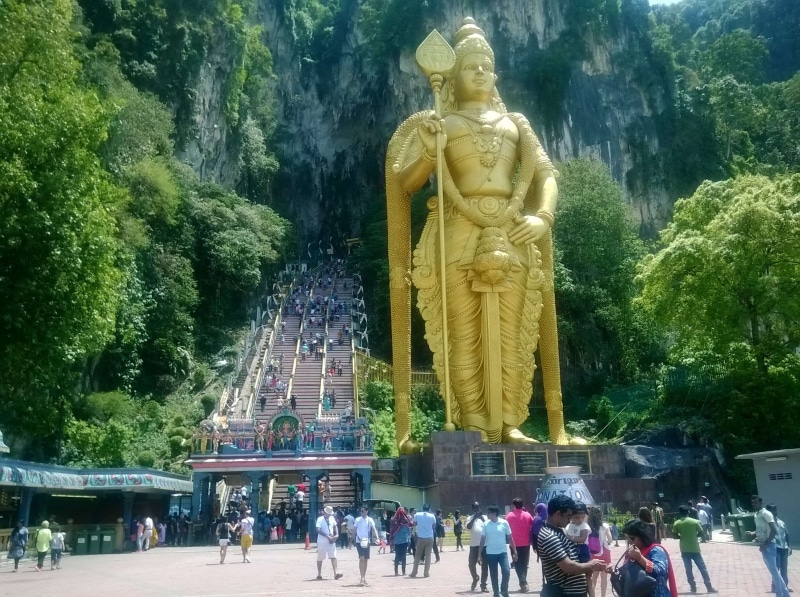creativity, tourism, women, crowd, real people, statue, representation, tree, group of people, malaysia, 2K, large group of people, outdoors, nature, human representation