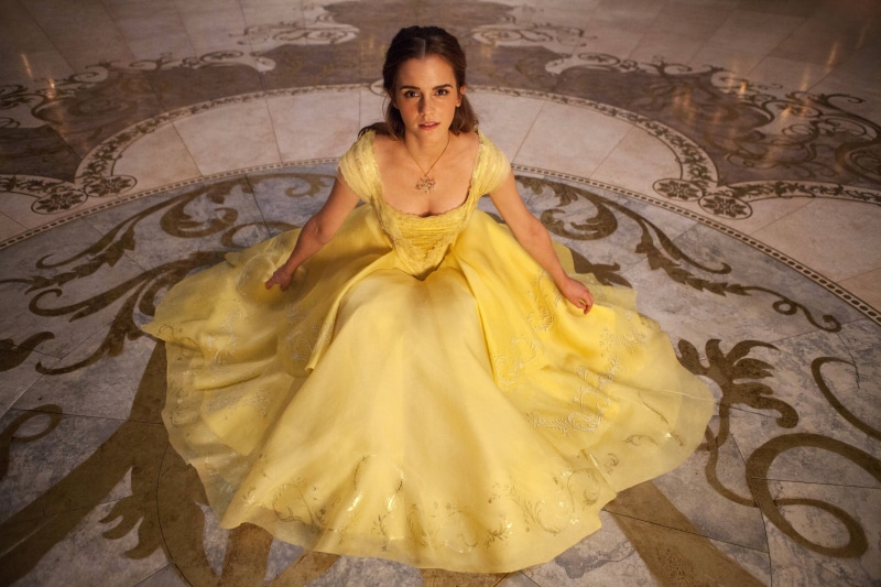 Belle, yellow dress, dress, 5K, Emma Watson, women, Beauty and the Beast, Hollywood, actress