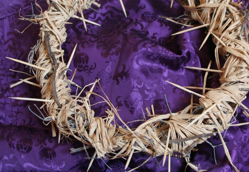 purple, good friday, day, torture, hay, purple robe, no people, christian, devotion, religious, submission, crucified, brown, christ, holy, dried, passion