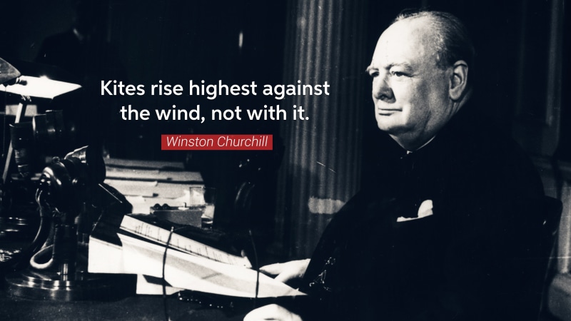 quote, Winston Churchill, typography, 4K