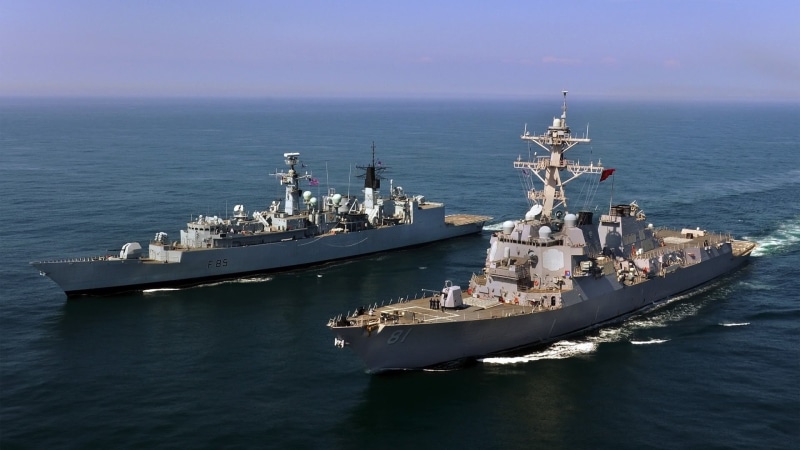 Warships, nature, military, outdoors, horizon over water, American Navy, navy, Hms Cumberland, Ship, transportation, water, shipping, 1080P, mode of transportation