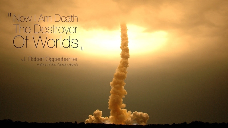 smoke - physical structure, copy space, sunset, architecture, western script, sky, air vehicle, quote, Explosion, Julius Robert Oppenheimer, sun, research