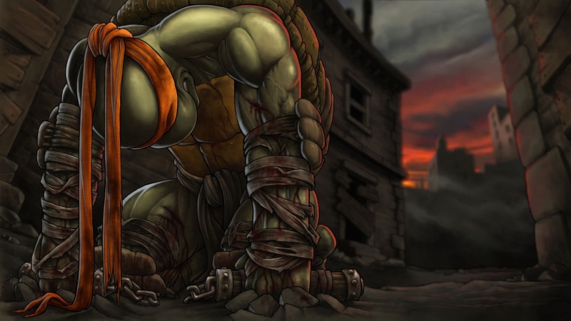 teenage mutant ninja turtles, michelangelo, representation, nature, wood - Material, backgrounds, dark, sculpture, architecture, 1080P, place of worship