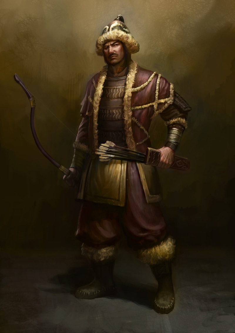 fantasy Art, arrows, 2K, weapon, Old, warrior, mongols, Looking At Viewer, Genghis Khan, boots, turk, Ancient, bow