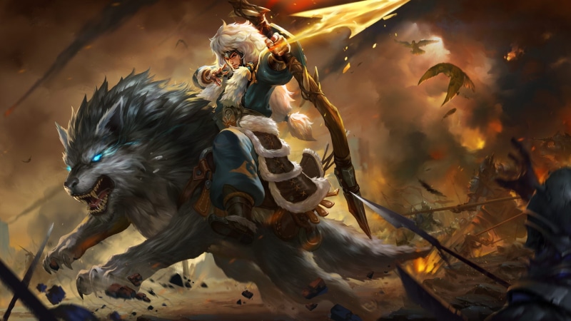 pc, genghis, tablet, glory, riding, hd, wolf, 1080P, gray, weapon, bow, desktop, king, khan, arrow