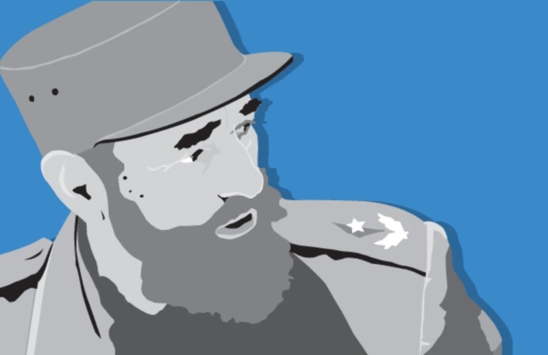 indoors, creativity, human body part, representation, fidel castro blue background, people, colored background, art and craft, blue background, front view