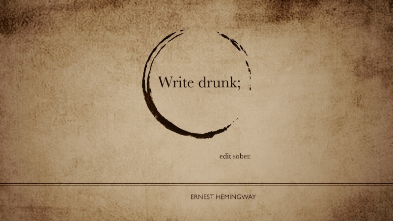 dirty, vignette, retro styled, textured, no people, ernest hemingway book quotes artwork quote misattributed quotes, copy space, western script, writing