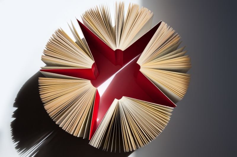 wisdom, no people, star, studying, shape, red, learning, expanded, pages, textbook, art and craft, creativity, brightly lit, shadow, 4K, students edition