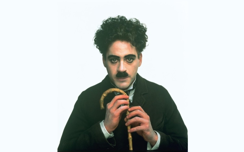 young adult, standing, The Tramp, 1080P, portrait, one person, looking at camera, Charlie Chaplin, front view, headshot, young men, hairstyle, males, white background