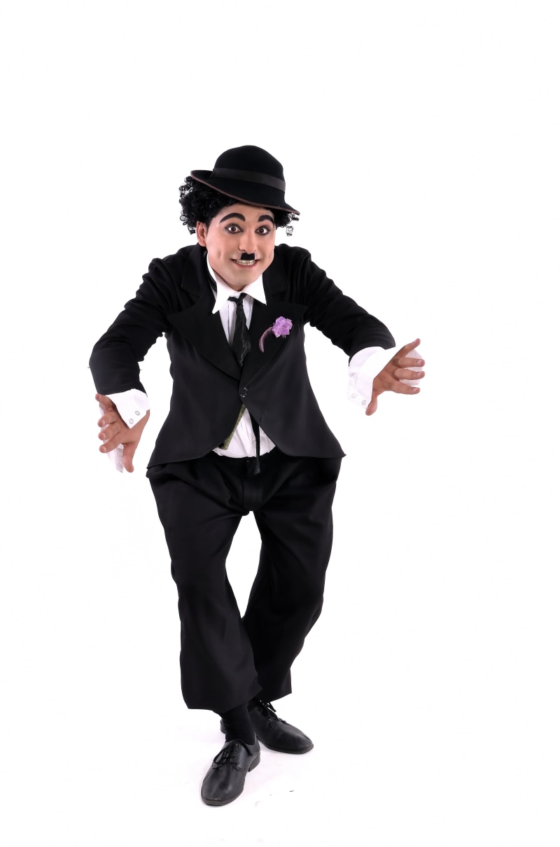studio Shot, retro, male, indoors, comic, man, face, isolated On White, front view, white Background, famous, make-up, humor, people, gesturing, one Person
