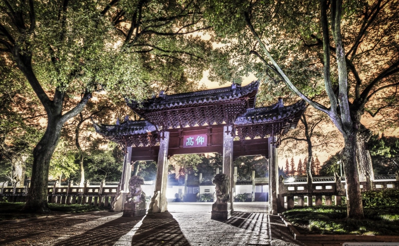 outdoors, tree, religion, temple, white, nature, architecture, confucius, arc, gray, branch, day, jiading, shanghai, building exterior, park, built structure