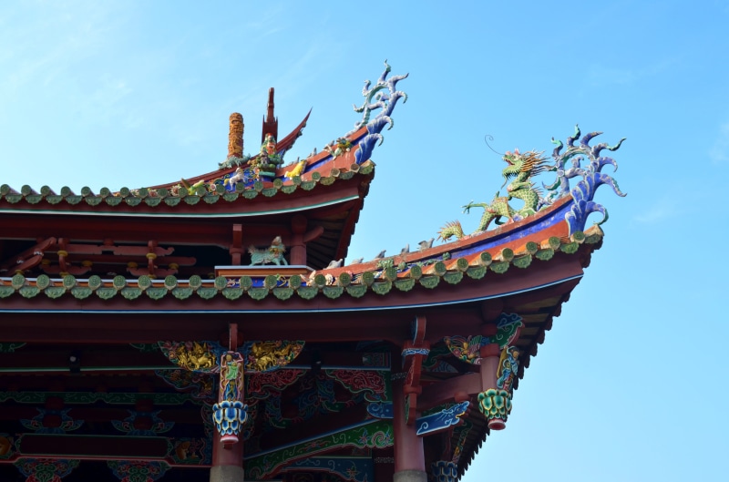 confucius temple, taiwan, place of worship, roof, day, outdoors, no people, asian architecure, architecture, building, spirituality, building exterior