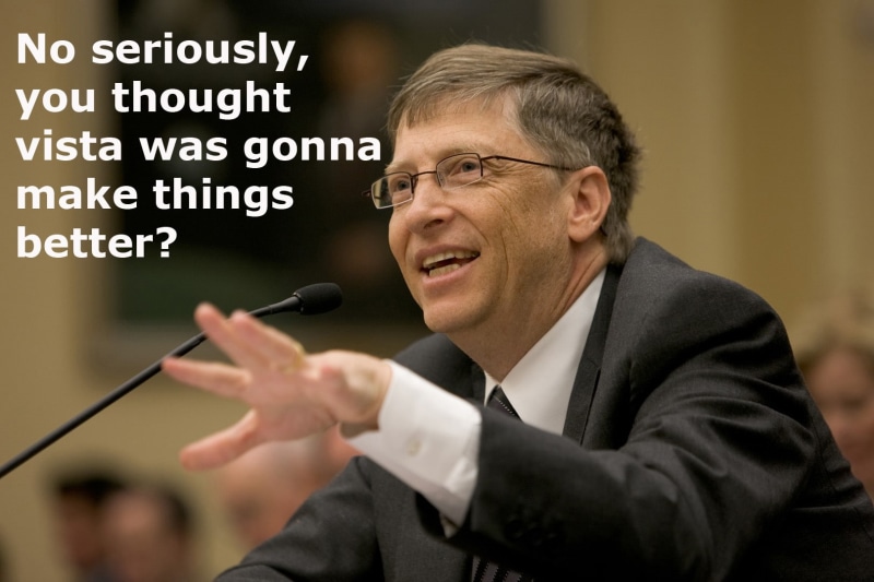 vista, microsoft, entertainment, funny, text, gates, windows, humor, bill, art, x, 720P, hd