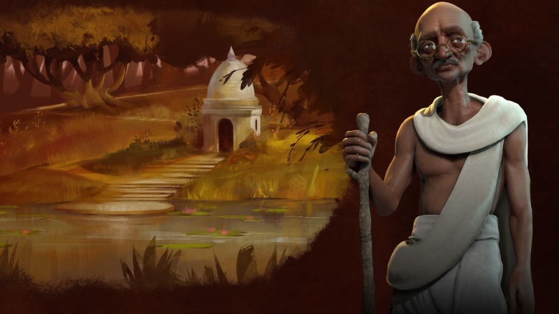 male likeness, evil, candle, adult, architecture, Gandhi, contemplation, representation, one person, Civilization VI, place of worship, belief, religion