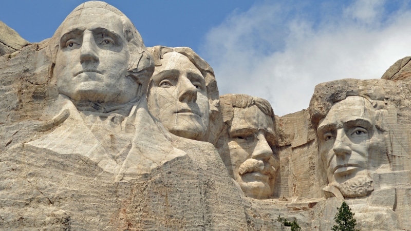 presidents, Thomas Jefferson, George Washington, 2K, Theodore Roosevelt, Mount Rushmore, landscape, Abraham Lincoln
