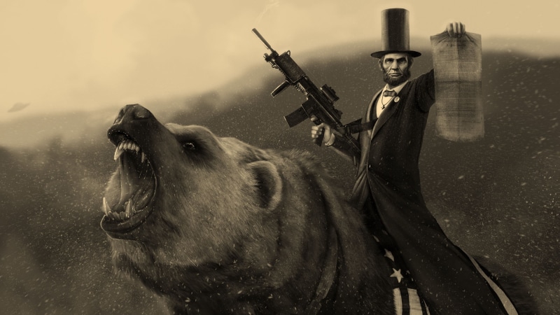 Abraham Lincoln, digital art, 2K