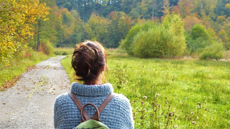hiking, dom, human, backpack, alone, bless you, prevent, growth, green color, movement, one person, out, immune system, beauty in nature, autumn, away