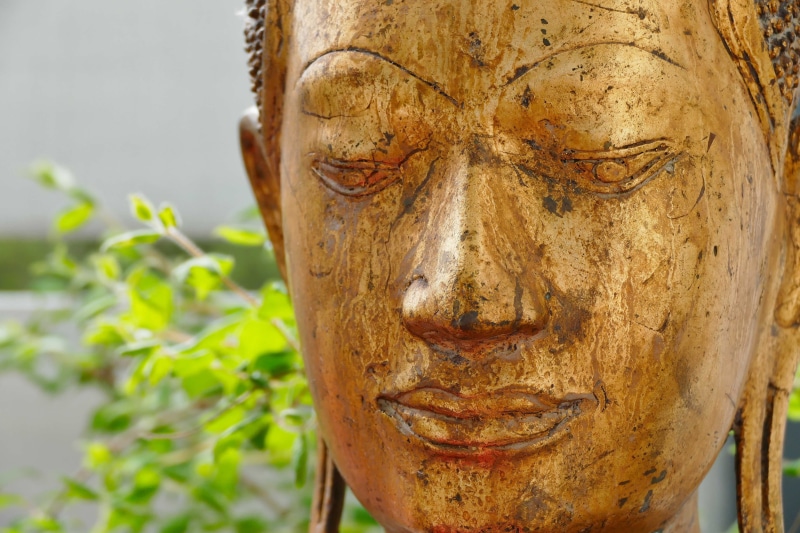 no people, male likeness, art and craft, statue, spiritual, religion, sculpture, close-up, human representation, outdoors, craft, belief, old, creativity