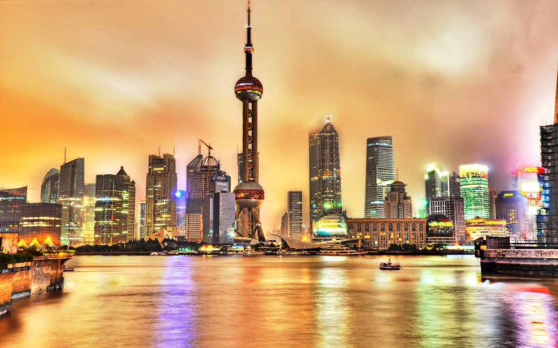 night, architecture, blue, skyscrapers, travel, finance, waterfront, pudong, lujiazui, downtown District, the Bund, city, outdoors, building Exterior, urban Skyline