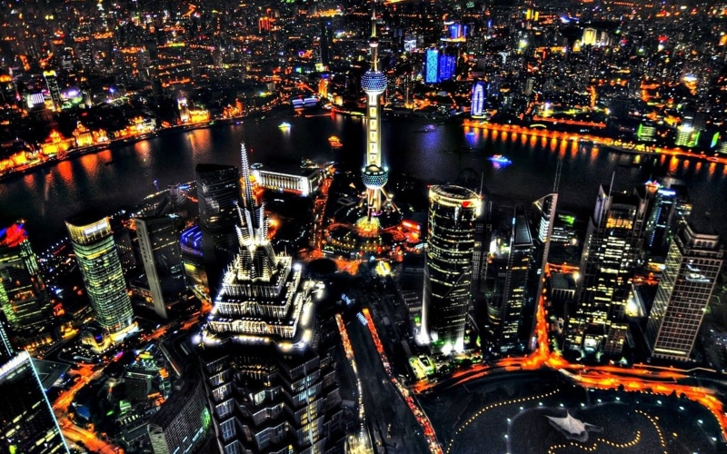 night, pearl, oriental, 1080P, pudong, shanghai, view, photography