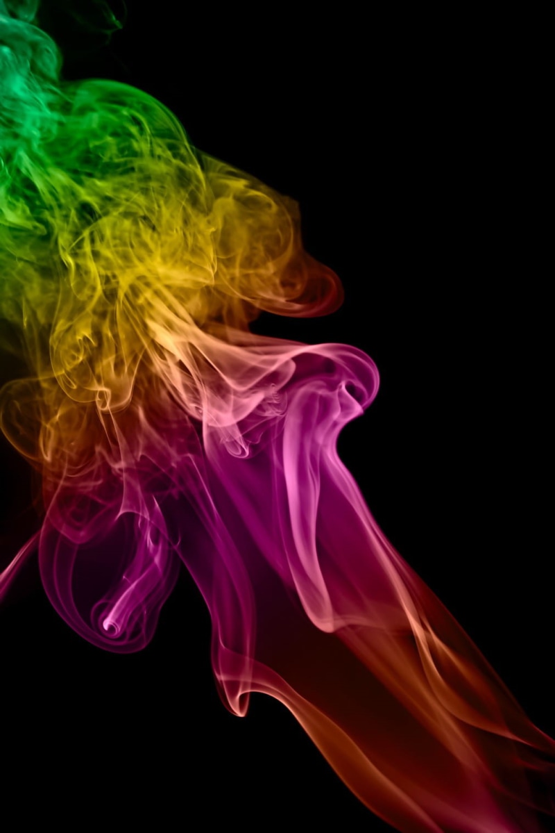 curve, transparent, flowing, black background, swirl, multi colored, smoke - physical structure, copy space, indoors, green color, smoke, smok, background