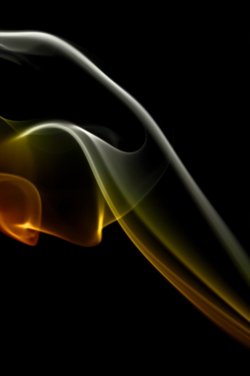 multi colored, swirl, yellow, smoke - physical structure, indoors, background, scented, motion, nature, smooth, flowing, black background, isolated, smoky