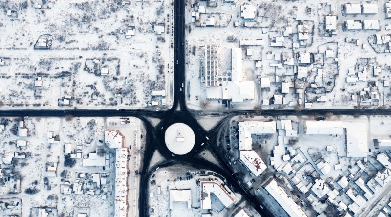 architecture, built structure, White, gyumri, transportation, Buildings, Roads, directly above, mode of transportation, no people, Intersection, armenia