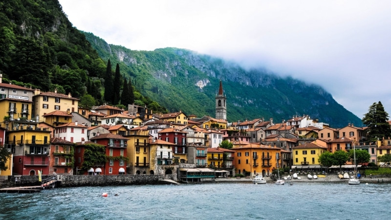Lombardy, building exterior, no people, building, Lake Como, architecture, cityscape, residential district, mode of transportation, sea, built structure