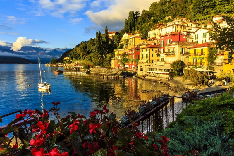 Varenna, houses, mode of transportation, Lake Como, outdoors, nature, Italy, promenade, city, no people, concrete, flowering plant, tree, home, built structure