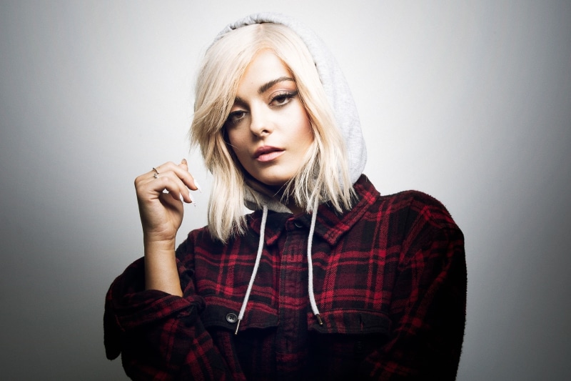 Music, Bebe Rexha, Brown Eyes, Blonde, American, 1080P, Singer